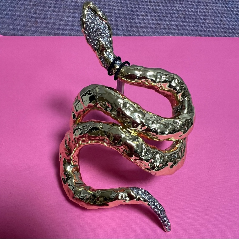 Alexis Bittar Serpent Crystal Cuff Bracelet In Gold NWT